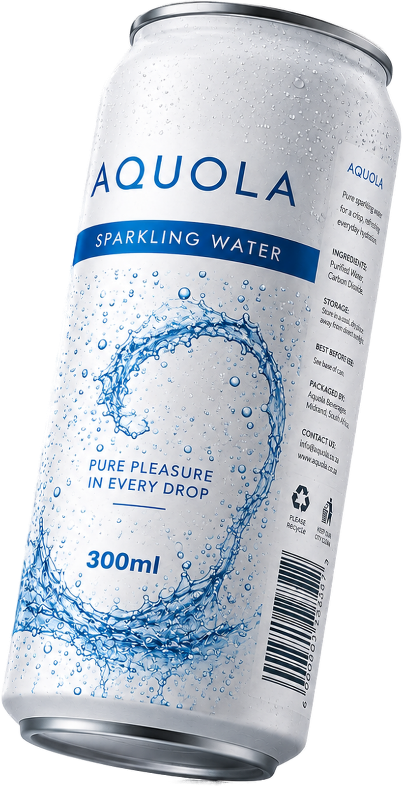 Aquola 300ml sparkling water can